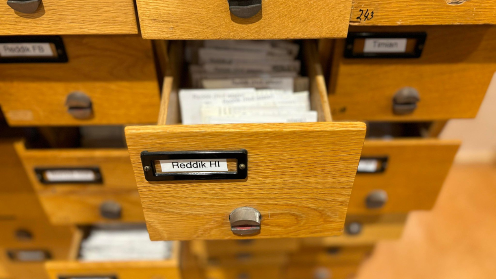 Old card catalogue with the seeds.