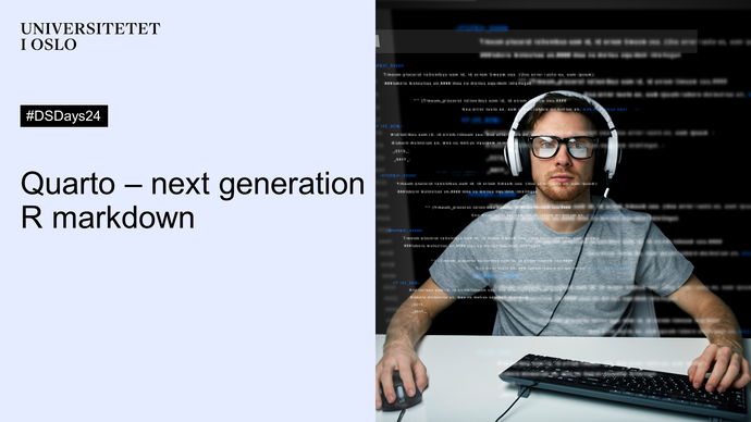 A poster displaying the name of the workshop beside a picture of a young man using a computer.