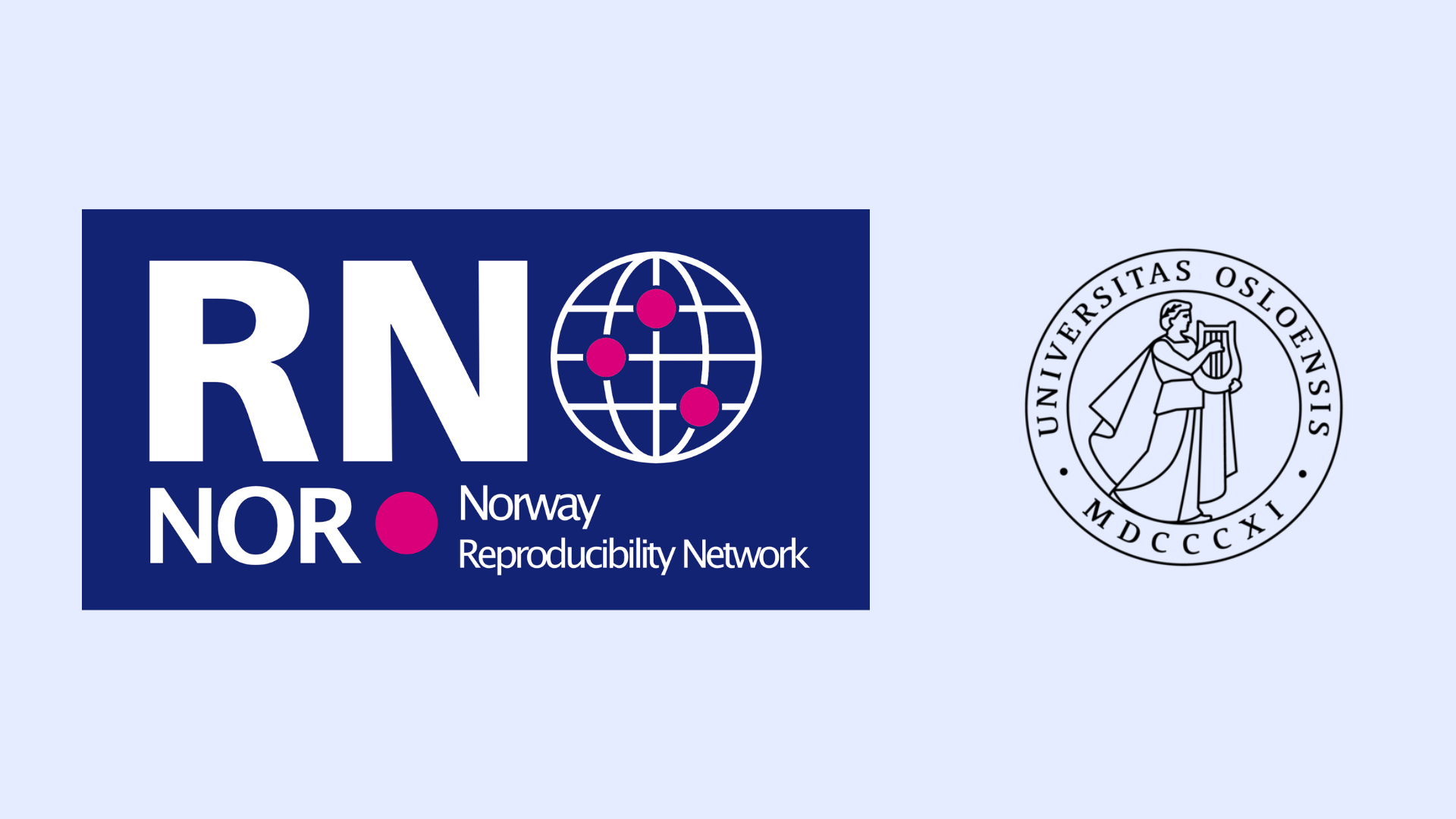NORRN and UiO logo on blue coloured background