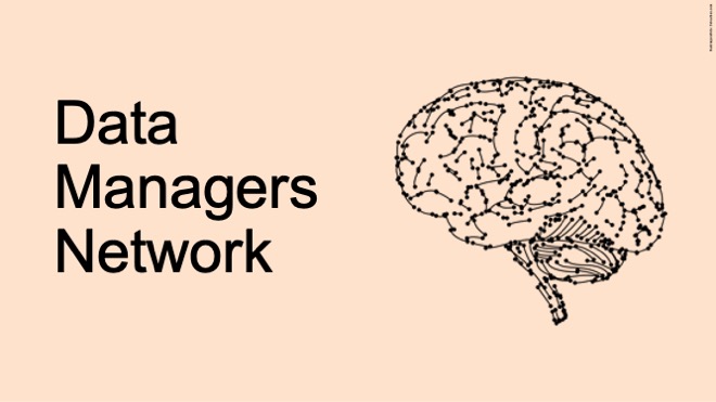 Illustration with Data managers network written and a brain