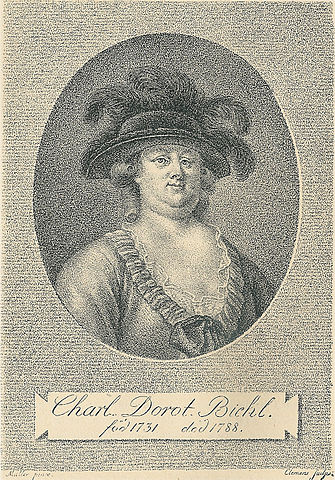 «Charlotte Dorothea Biehl» av P. Hansen - Illustreret Dansk Litteraturhistorie bind 2. Lisensiert under Offentlig eiendom via Wikimedia Commons - https://commons.wikimedia.org/wiki/File:Charlotte_Dorothea_Biehl.jpg#/media/File:Charlotte_Dorothea_Biehl.jpg