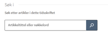 Søkeboks for søk i tidsskrift