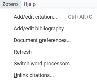 Zotero in Google Docs